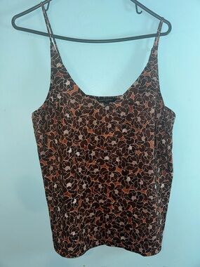 Banana Republic Brown and Black Floral Scoop Neck Camisole